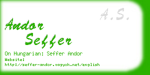 andor seffer business card